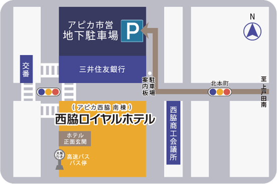 駐車場までの地図